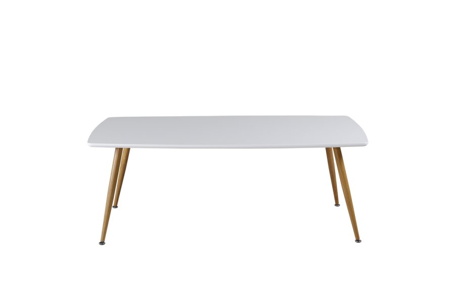 VENTURE DESIGN Plaza salongbord, rektangulrt - hvit MDF og naturlig stl (120x70)