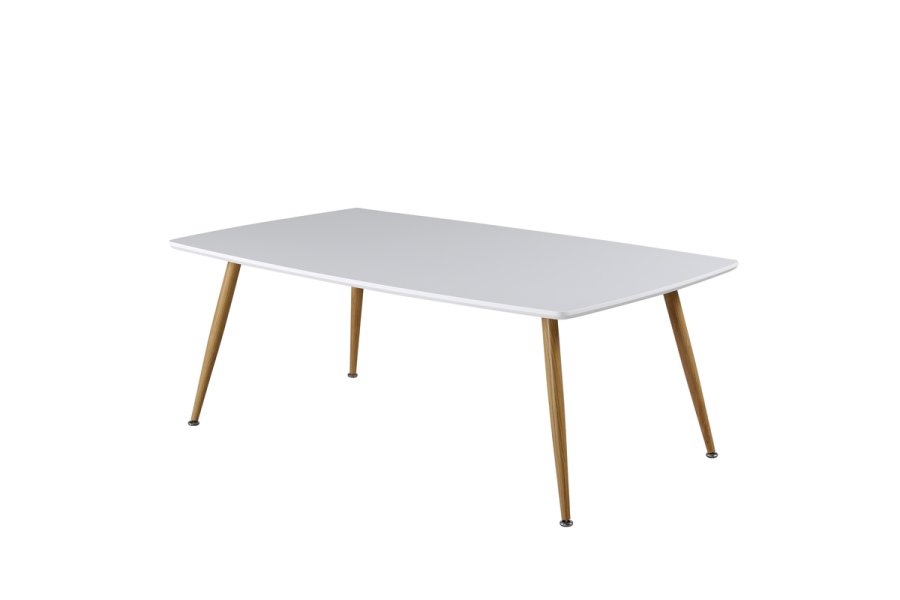 VENTURE DESIGN Plaza salongbord, rektangulrt - hvit MDF og naturlig stl (120x70)
