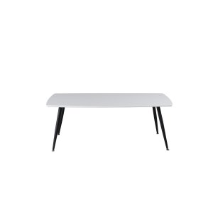 VENTURE DESIGN Plaza soffbord, rektangulrt - vit MDF och svart stl (120x70)