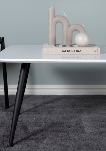 VENTURE DESIGN Plaza salongbord, rektangulrt - hvit MDF og svart stl (120x70)