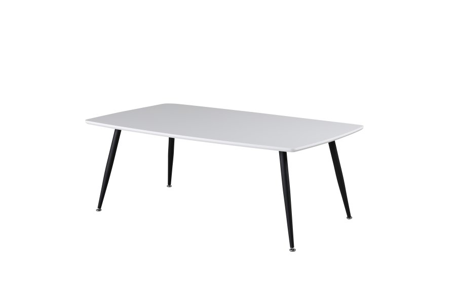 VENTURE DESIGN Plaza salongbord, rektangulrt - hvit MDF og svart stl (120x70)