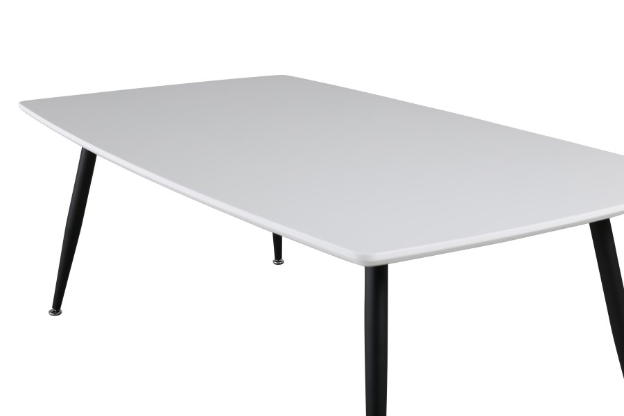 VENTURE DESIGN Plaza salongbord, rektangulrt - hvit MDF og svart stl (120x70)