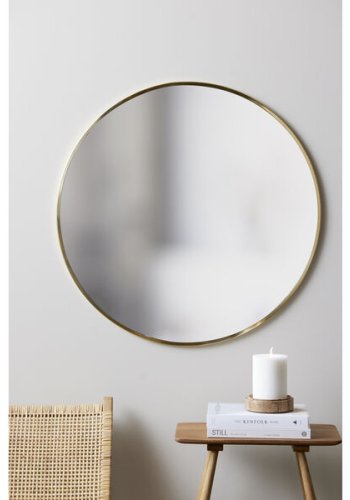 VILLA COLLECTION Vardo vgspejl, rund - spejlglas og messing jern(80)