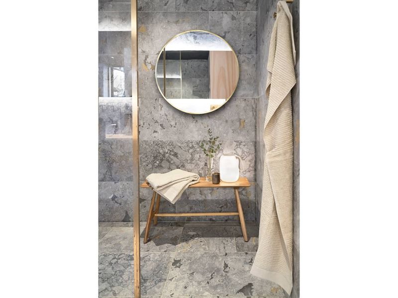 VILLA COLLECTION Vardo vgspejl, rund - spejlglas og messing jern(80)