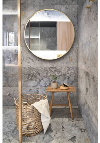 VILLA COLLECTION Vardo vgspejl, rund - spejlglas og messing jern(80)