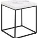 ACT NORDIC Barossa Couchtisch, quadratisch – weißes Papier, Carrara-Marmoroptik und schwarzer Stahl (40x40)
