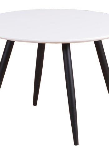 VENTURE DESIGN Plaza spisebord for barn, rundt - hvit MDF og sort stl (60)