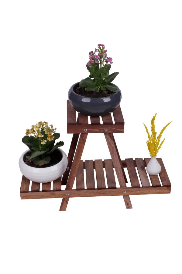 NORDVÄRK 212-Ka Jardiniere utendrs blomsterstativ - valnttfarget tre