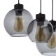 TK Cubus loftlampe, m. 6 skjermer - grafittglass og sort metall