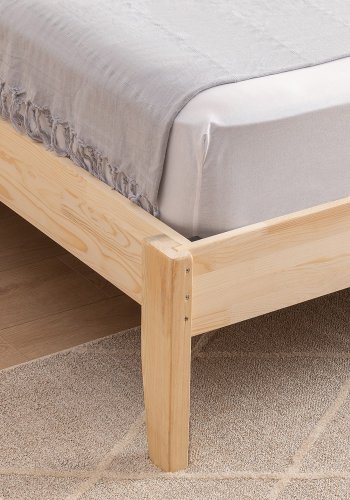 NORDVRK Izabelya 120 sengeramme, med hodegavl og lamellbunn - naturlig gran og tre (120x200)