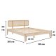 NORDVRK Izabelya 180 sengestamme, med hodegavl og lamellbunn - naturlig gran og tre (180x200)