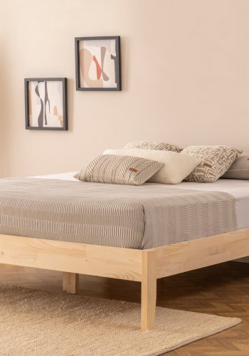 NORDVRK Galaksi 120 sengeramme, med ribbebunn - naturlig gran og furu (120x200)