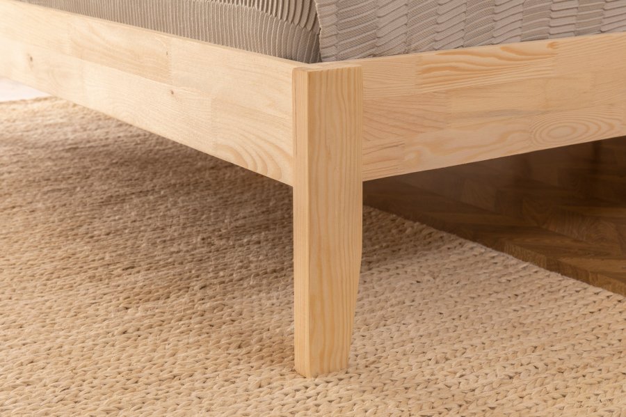 NORDVÄRK Venus 100 sengeramme, med hodegavl og ribbebunn - naturlig gran og furu (100x200)