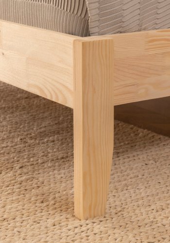 NORDVRK Venus v2 sengeramme, med hodegavl og ribbebunn - naturlig gran og furu (140x200)