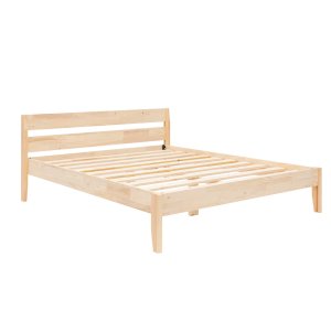 NORDVRK Venus v2 sngstomme, med huvudgavel och ribbotten - naturlig gran och furu (140x200)