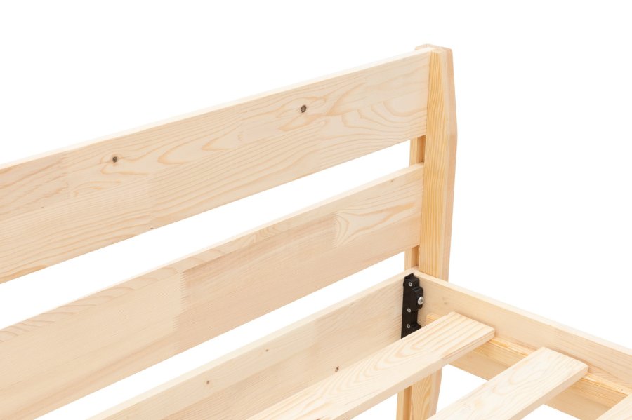 NORDVRK Venus v2 sengeramme, med hodegavl og ribbebunn - naturlig gran og furu (140x200)