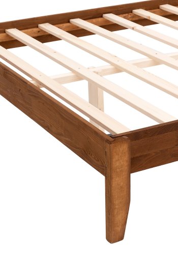 NORDVRK Galaksi v2 sengeramme, med lamellbunn - valnttfarget gran og furu (140x200)