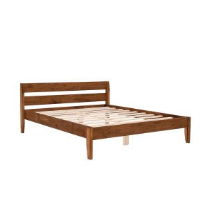 NORDVÄRK Venus 100 sengeramme, m. sengegavl og lamelbund - valndfarvet grantr/fyrretr (100x200)