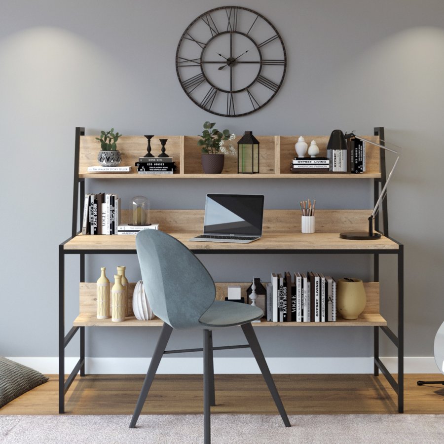 NORDVRK Arbeidsbord i jern, eik