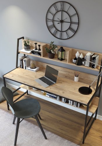 NORDVRK Arbeidsbord i jern, eik