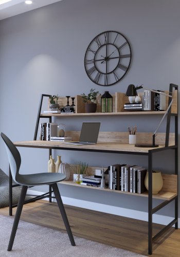 NORDVRK Arbeidsbord i jern, eik