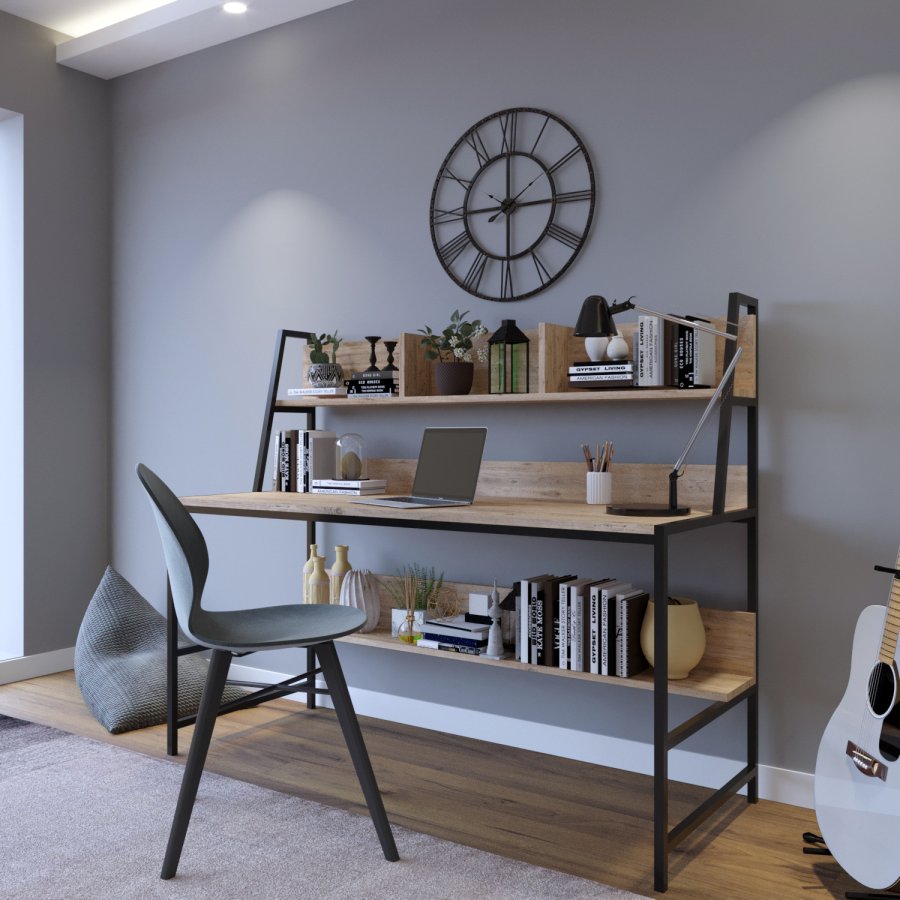 NORDVRK Arbeidsbord i jern, eik