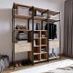 FUNZI LIVING Trend Kleiderschrank, m. 1 Kleiderstange, Regale - Naturmelamin und Metall