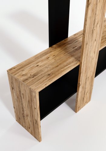 FUNZI LIVING Aynal entrsett, med speil, klesstang, hylle - naturlig melamin