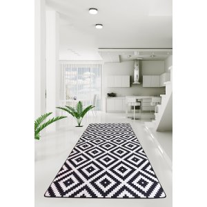 TEPPI Black Hall-teppe, med mnster, rektangulrt - flerfarget polyester (80x200)