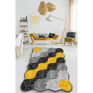 TEPPI Circle Hall-teppe, med mnster, rektangulrt - flerfarget polyester (80x150)