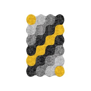 TEPPI Circle teppe, med mnster, rektangulrt - flerfarget polyester (120x180)