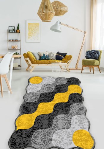 TEPPI Circle gulvtppe, m. mnster, rektangulr - multifarvet polyester (150x200)