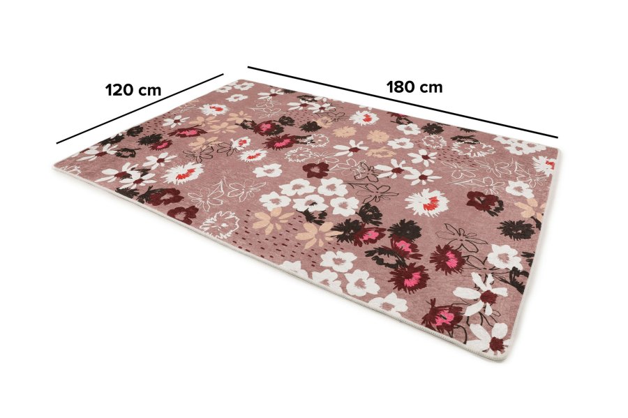 TEPPI Wall gulvtppe, m. mnster, rektangulr - multifarvet polyester (120x180)