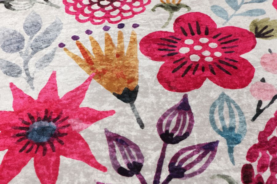 TEPPI Drenaj gulvtppe, m. mnster, rund - multifarvet polyester (140)