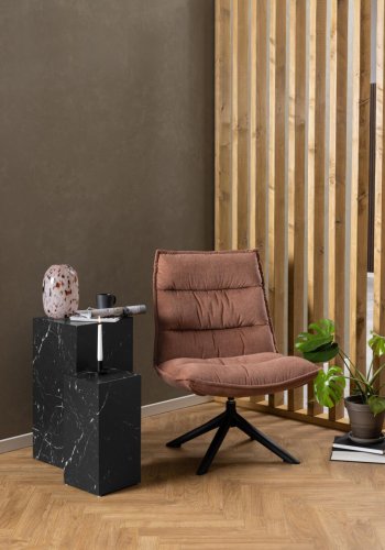 ACT NORDIC Blizzard Drehstuhl - palisanderfarbener Stoff und schwarzer Stahl