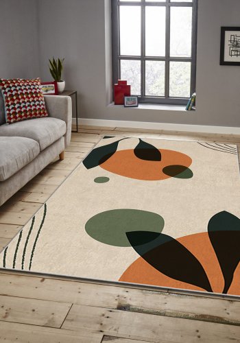 TEPPI ASR gulvtppe, m. mnster, rektangulr - multifarvet polyester (160x230)