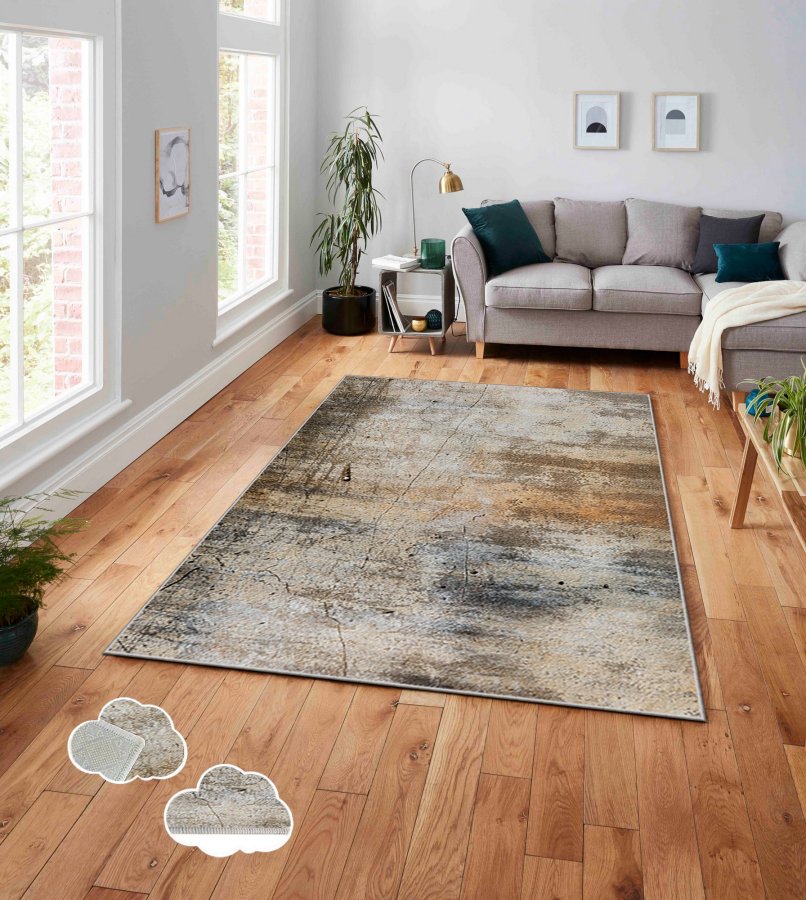 TEPPI ASR gulvtppe, m. mnster, rektangulr - multifarvet polyester (180x280)