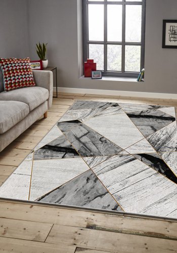 TEPPI ASR gulvtppe, m. mnster, rektangulr - multifarvet polyester (120 x 180)