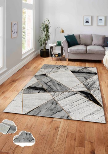 TEPPI ASR gulvtppe, m. mnster, rektangulr - multifarvet polyester (120 x 180)