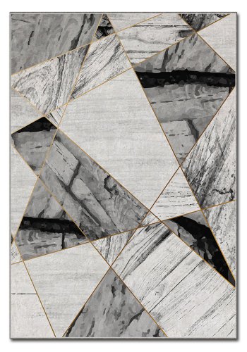 TEPPI ASR gulvtppe, m. mnster, rektangulr - multifarvet polyester (120 x 180)