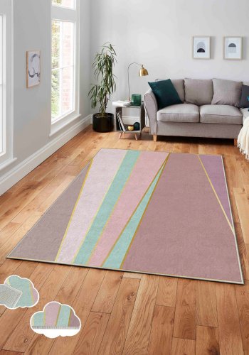 TEPPI ASR gulvtppe, m. mnster, rektangulr - multifarvet polyester (120x180)