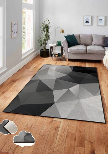 TEPPI ASR gulvtppe, m. mnster, rektangulr - multifarvet polyester (120x180)