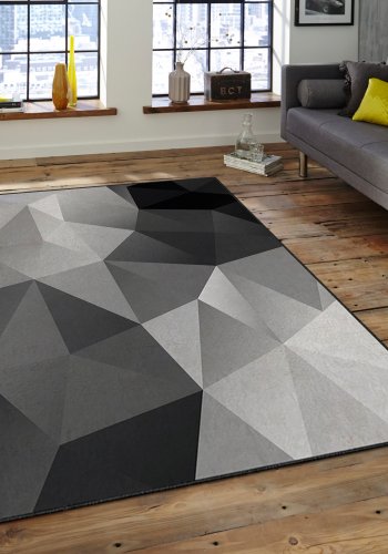 TEPPI ASR gulvtppe, m. mnster, rektangulr - multifarvet polyester (120x180)