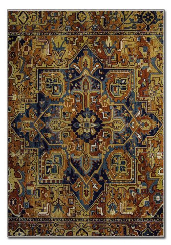 TEPPI ASR gulvtppe, m. mnster, rektangulr - multifarvet polyester (160x230)