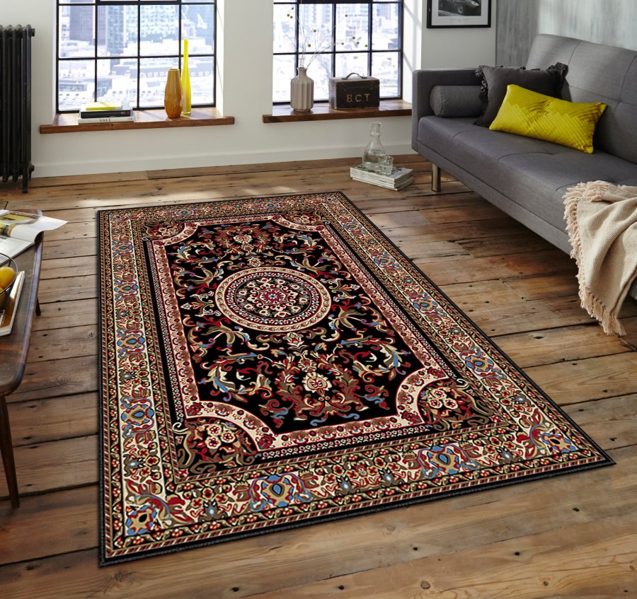 TEPPI ASR gulvtppe, m. mnster, rektangulr - multifarvet polyester (160x230)