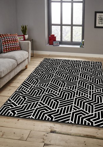 TEPPI ASR gulvtppe, m. mnster, rektangulr - multifarvet polyester (160x230)