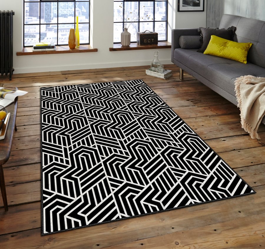 TEPPI ASR gulvtppe, m. mnster, rektangulr - multifarvet polyester (160x230)