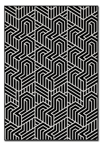 TEPPI ASR gulvtppe, m. mnster, rektangulr - multifarvet polyester (160x230)