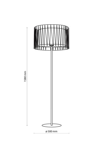 TK Harmony gulvlampe - sort stof og metal