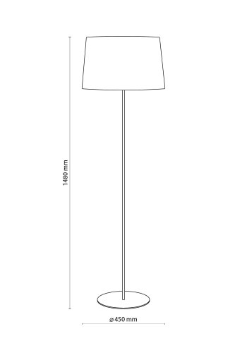 TK Maja gulvlampe - hvitt stoff og hvitt metall